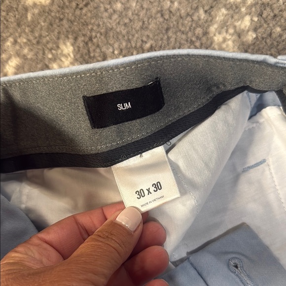 Express Men's Sky Blue Chinos - Picture 3 of 3